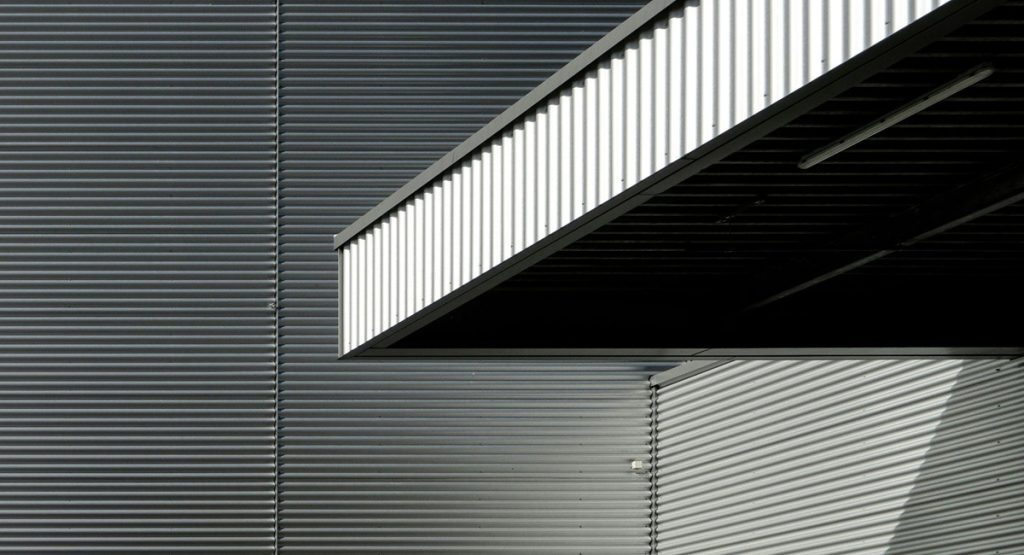 Steel panels on outside of industrial building
