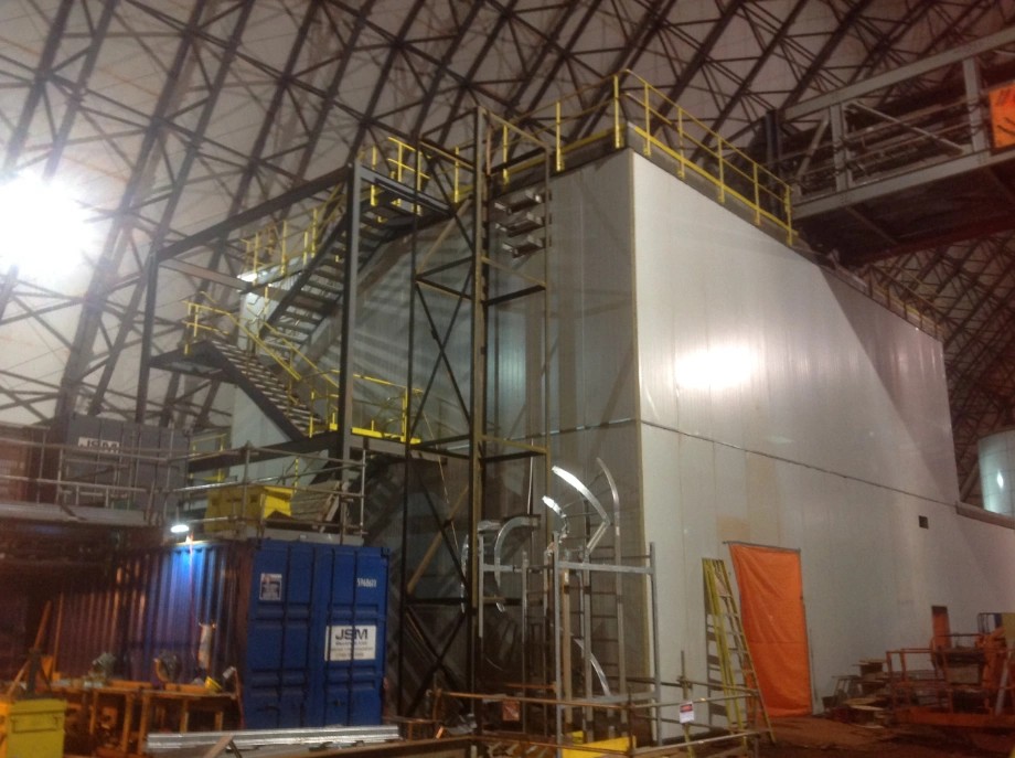 Iron ore mining building constructed of fire-resistant insulated panels - hazardous work environment