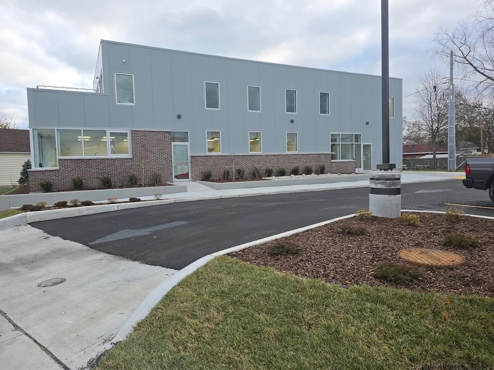 Dental office exterior constructed with insulated panels and brick